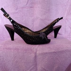 Joker Black Suede Peep toe Sandals